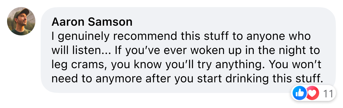 Facebook review: Elsie Wilson - leg cramps