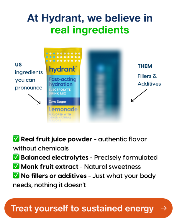 Hydrant real ingredients vs competitors